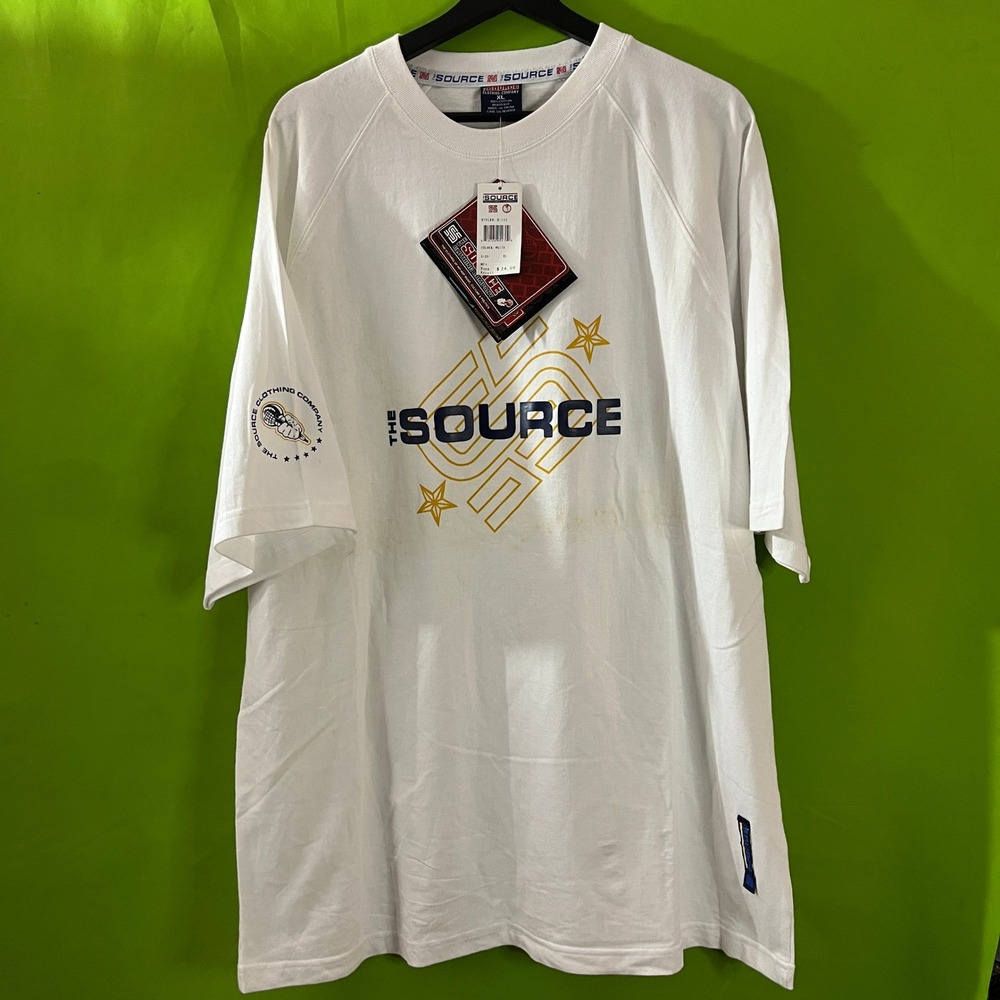 Vintage The Source Magazine Hip Hop Y2K T-Shirt White XL Rap Tee 90s Style